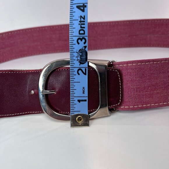 Vintage‎ Royal Coachman Belt Medium 34-38 Red & Burgundy Canvas Silver Buckle - Picture 10 of 12